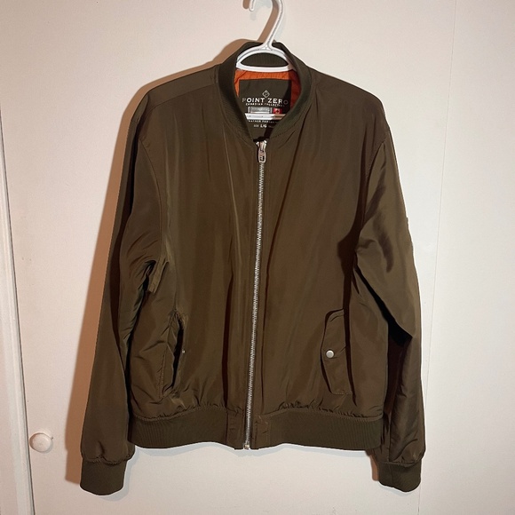 Point Zero Olive Green Bomber Jacket - Picture 2 of 4